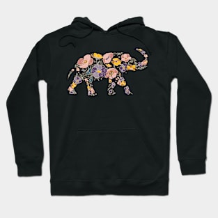 Floral Elephant Silhouette - Wild Purple Hoodie